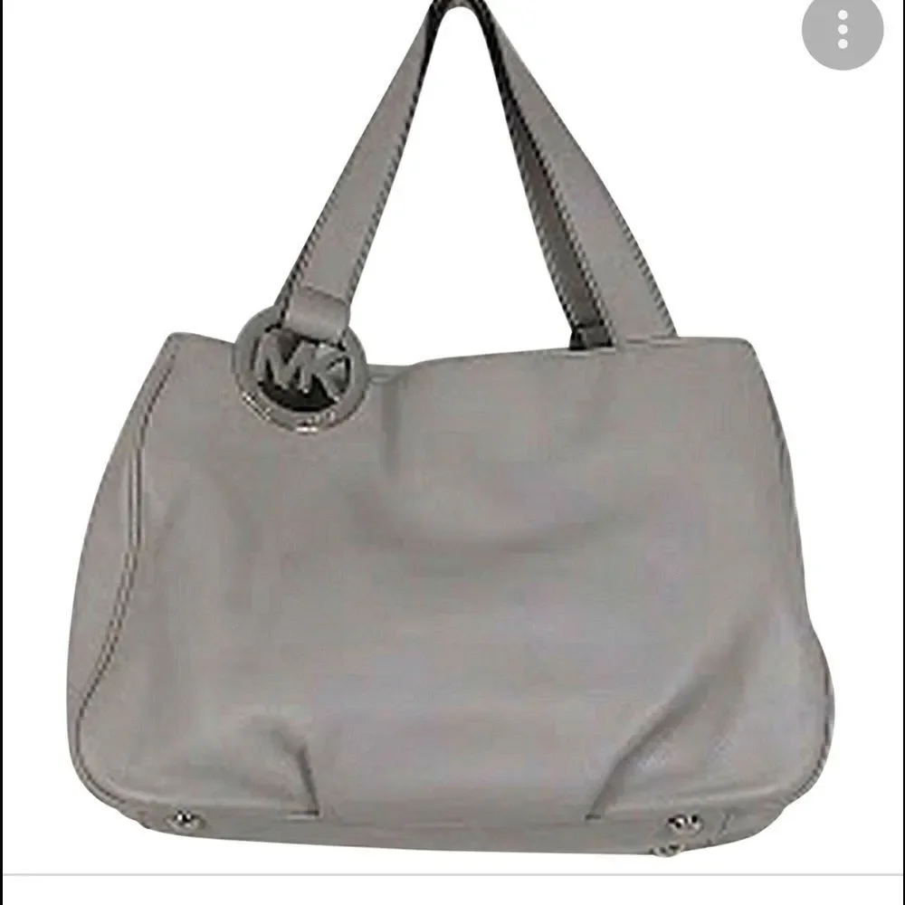 Michael Kors mk grey pebble leather Fulton hobo tote bag/purse/pocketbook